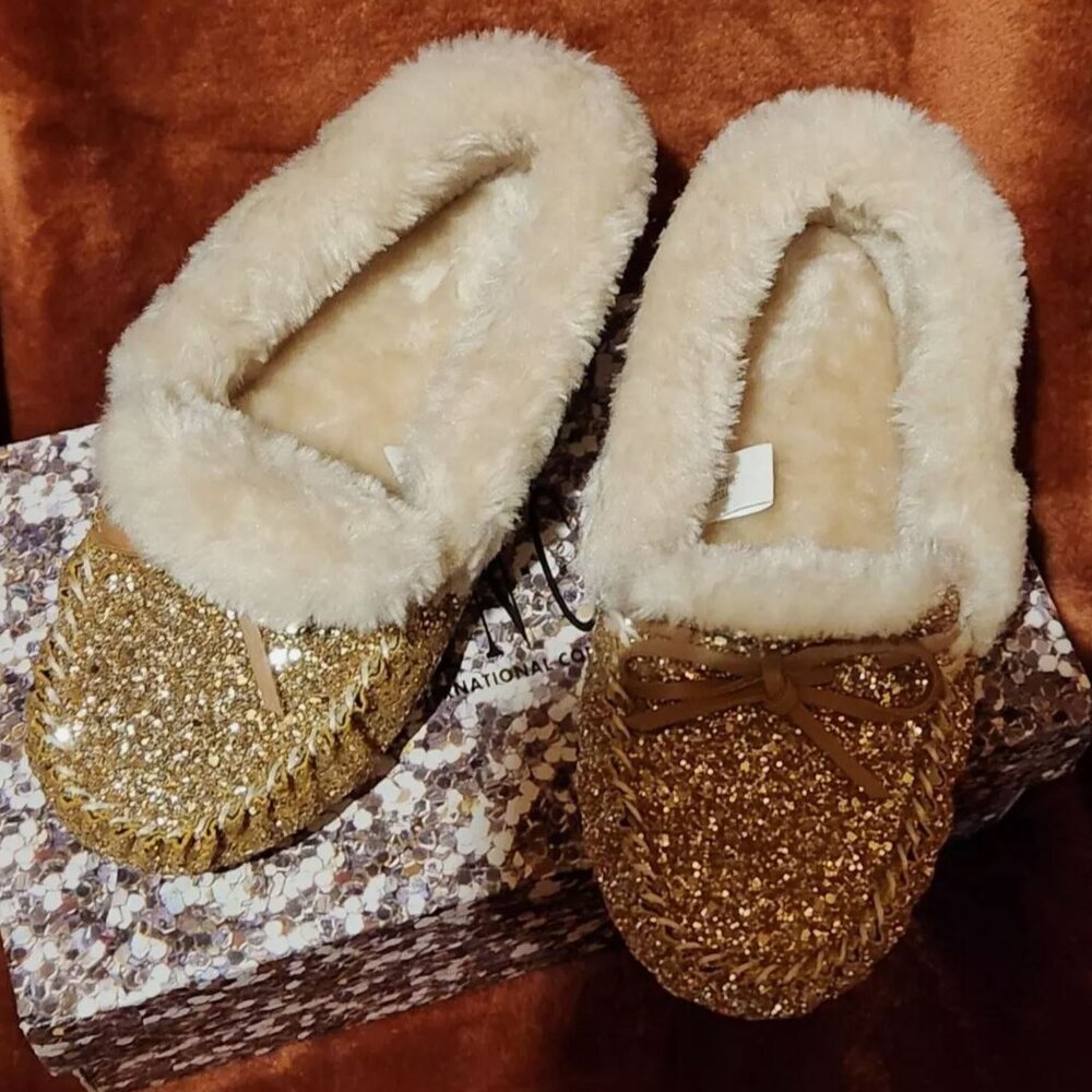 I.N.C. International Concepts Women’s Yeldie Slippers Light Gold Size 6 NEW